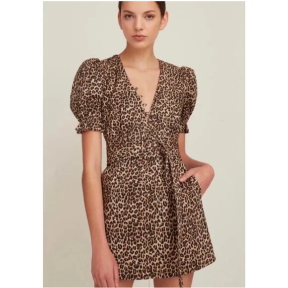 Marissa Webb Collective Carly Leopard Cheetah Mini Dress size 2 $398 - Picture 1 of 14